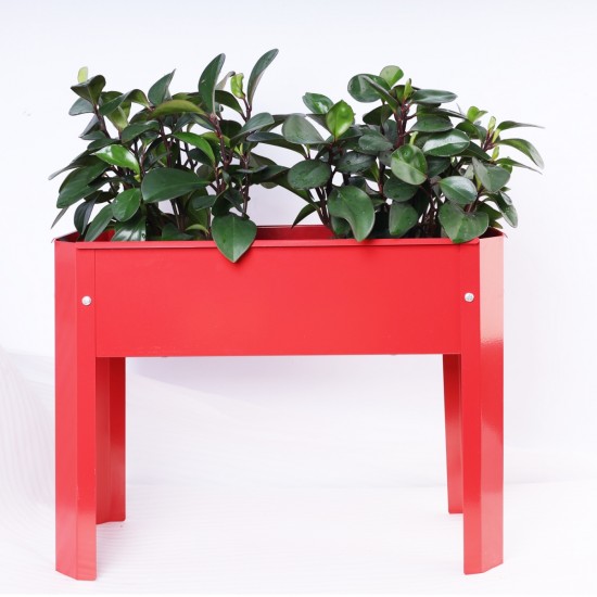 Elevated garden bed.metal elevated outdoor flowerpot box.suitable for backyard and terrace.large flowerpot.suitable for vegetable and flower Red x 2