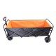 Big large capacity Folding cart Extra Long Extender Wagon Cart Folding Wagon Garden Shopping Beach Cart (black + orange)