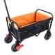 Mini Folding Wagon Garden Shopping Beach Cart (brake+orange+black)