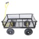 (Black +Yellow solid wheels wagon cart)Solid wheels Tools cart Wagon Cart Garden cart trucks make it easier to transport firewood