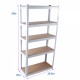 5 Tier Laminated White Metal Shelving Unit Adjustable Garage Storage Utility Rack Heavy Duty Shelves Organization Multipurpose Shelf Warehouse Basement Pantry 29 Inch W x 12 Inch D x 59 Inch H 1Pack