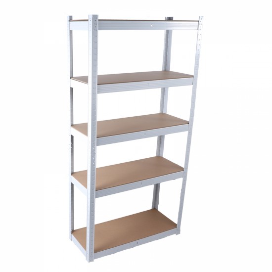 5 Tier Laminated White Metal Shelving Unit Adjustable Garage Storage Utility Rack Heavy Duty Shelves Organization Multipurpose Shelf Warehouse Basement Pantry 29 Inch W x 12 Inch D x 59 Inch H 1Pack