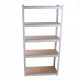 5 Tier Laminated White Metal Shelving Unit Adjustable Garage Storage Utility Rack Heavy Duty Shelves Organization Multipurpose Shelf Warehouse Basement Pantry 29 Inch W x 12 Inch D x 59 Inch H 1Pack