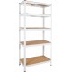 5 Tier Laminated White Metal Shelving Unit Adjustable Garage Storage Utility Rack Heavy Duty Shelves Organization Multipurpose Shelf Warehouse Basement Pantry 29 Inch W x 12 Inch D x 59 Inch H 1Pack