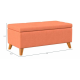 Stylish Traditional Looking Storage Ottoman Bench, Fabric And Birch Wood For Any Home Dark Brown