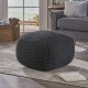 Hollis Knitted Cotton Pouf Cube 20 x 20 x 16 Pouf