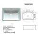 43 Inch Marble Vanity Top, Bathroom Vanity Top with Undermount Rectangular Middle Sink and 4 Inch Height Backsplash, Pre-Drilled 8 Inch Faucet Hole Spread Vanity Top, Carrara white with veins