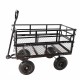 (Black double fence utility cart) Wagon Cart Garden cart trucks make it easier to transport firewood