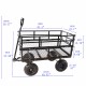 (Black double fence utility cart) Wagon Cart Garden cart trucks make it easier to transport firewood