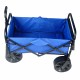 Folding Wagon Garden Shopping Beach Cart (Blue)