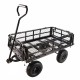 (Black double fence utility cart) Wagon Cart Garden cart trucks make it easier to transport firewood