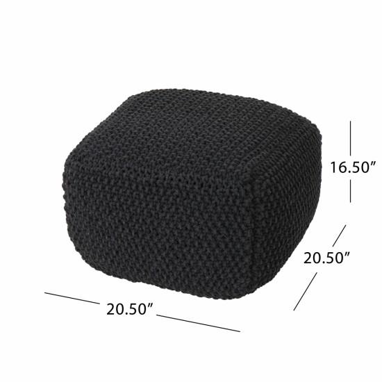 Hollis Knitted Cotton Pouf Cube 20 x 20 x 16 Pouf