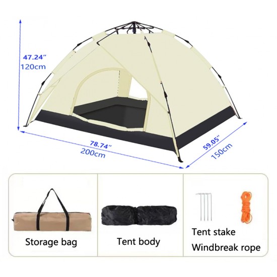 Camping dome tent is suitable for 2~3 people, waterproof, spacious, portable backpack tent, suitable for outdoor camping/hiking