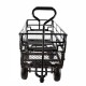 (Black double fence utility cart) Wagon Cart Garden cart trucks make it easier to transport firewood