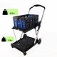 Folding service cart with wheels double-decker, shopping, library, office warehouse moving carts