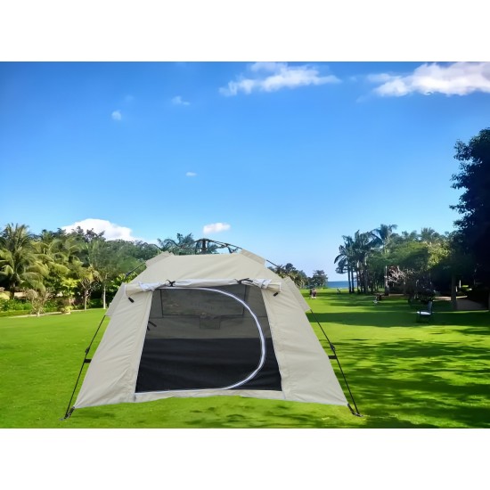 Tent, quick-opening automatic tent, waterproof and UV resistant tent, suitable for 2~3 people camping, picnic, outdoor travel tent - beige