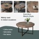 Wood Octagonal Vintage Patchwork Craft Farmhouse 30 Inch Wooden Table Top Cross Metal Legs Coffee Table for Living Room(Antique Brown)