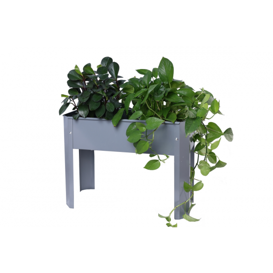 Elevated garden bed, metal elevated outdoor flowerpot box, suitable for backyard and terrace, large flowerpot, suitable for vegetable and flower    Grey*2