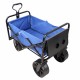 Folding Wagon Garden Shopping Beach Cart (Blue)