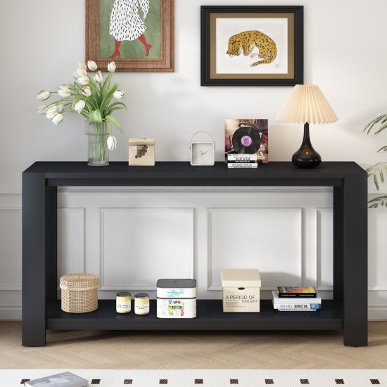 U_STYLE Distinctive Features of a Minimalist Console Table with Bottom Shelf and Four Legs, Suitable for Entryway, Hallway, Living Room, Foyer, Corridor