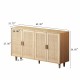 62.20 InchElegant and Functional 4-Door Rattan Decorative Storage Cabinet,for Bedroom,Living Room,Office,Easy Assembly(Same SKU:W757133282)