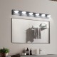 LED Modern Black 6-Light Vanity Lights Fixtures Over Mirror Bath Wall Lighting