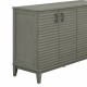 TREXM Sideboard with 4 Door Large Storage Buffet with Adjustable Shelves and Metal Handles for Kitchen, Living Room, Dining Room (Antique Gray)