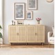 62.20 InchElegant and Functional 4-Door Rattan Decorative Storage Cabinet,for Bedroom,Living Room,Office,Easy Assembly(Same SKU:W757133282)