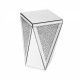 U-Can 13.8'' Silver Square Mirrored End Table, Modern Side Table with Crushed Diamond for Living Room, No Assembly Required