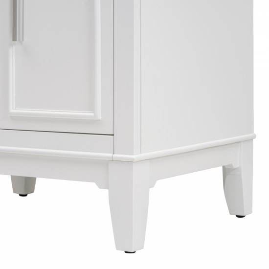 24 Inch Bathroom Vanity with Sink, Bathroom Vanity Cabinet with One Flip Drawer and Doors, Solid Wood and MDF, White