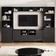 U-Can 4-Piece Entertainment Wall Unit with 13 shelves,8 Drawers and 2 Cabinets, Multifunctional TV Stand Media Storage Cabinet with Fluted Line Surface for Living Room, for TVs Up to 70 Inch