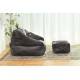 Bean Bag Chair with Filler, Bean Bag Sofa with Tufted Soft Stuffed Filling, Fluffy and Lazy Sofa, Comfy Cozy BeanBag Chairs with Memory Foam for Dorm, Apartment, Living Room, BLACK