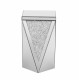 U-Can 13.8'' Silver Square Mirrored End Table, Modern Side Table with Crushed Diamond for Living Room, No Assembly Required