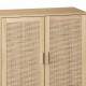 62.20 InchElegant and Functional 4-Door Rattan Decorative Storage Cabinet,for Bedroom,Living Room,Office,Easy Assembly(Same SKU:W757133282)