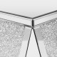 U-Can 13.8'' Silver Square Mirrored End Table, Modern Side Table with Crushed Diamond for Living Room, No Assembly Required