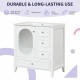 30 Inch Bathroom Vanity with Sink, Bathroom Vanity Cabinet with Three Drawers and Door, Solid Wood and MDF, White