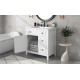 30 Inch Bathroom Vanity with Sink Top, Bathroom Vanity Cabinet with Door and Two Drawers, Solid Wood Frame, One Package, White (Old Sku:WF311620AAK)