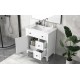 30 Inch Bathroom Vanity with Sink Top, Bathroom Vanity Cabinet with Door and Two Drawers, Solid Wood Frame, One Package, White (Old Sku:WF311620AAK)