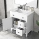 30 Inch Bathroom Vanity with Sink Top, Bathroom Vanity Cabinet with Door and Two Drawers, Solid Wood Frame, One Package, White (Old Sku:WF311620AAK)