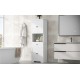 Tall Bathroom Cabinet with Four Doors, Large Storage Space Open Shelve, Upper Storage Cabinet, White