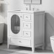 30 Inch Bathroom Vanity with Sink, Bathroom Vanity Cabinet with Three Drawers and Door, Solid Wood and MDF, White