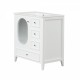 30 Inch Bathroom Vanity with Sink, Bathroom Vanity Cabinet with Three Drawers and Door, Solid Wood and MDF, White