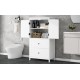 Bathroom Storage Cabinet, Cabinet with Two Doors and Drawers, Adjustable Shelf, MDF Board, White