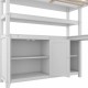 Wood Loft Bed with Cabinet and Bookshelf, Full Size Loft with Wardrobe and Desk for Kids,White (Expect Arrival Date 2024/8/25)