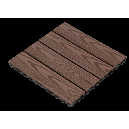 Wood Plastic Composite Deck Tiles Set of 20pcs, Composite Decking Resist Rust, Water, Weather, Easy to DIY & Maintain, Indoor&Outdoor,Ideal for Patios, Balconies, Rooftops, Decks, 12x12in Light Coffee