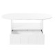 ON-TREND Flexible Cream Style Coffee Table with 2 Brake Wheels, Cloud Top Side Table with Drawer, Irregular Center Table with Large Storage for Living Room, White, 39.37''x 23.6''