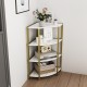 4-Tier Corner Open Shelf,Bookcase Freestanding Shelving Unit,Plant Stand Small Bookshelf for Living Room, Home Office, Kitchen, Small Space