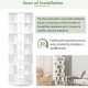 ON-TREND Φ23.6'' Rotating Shoe Rack Tower, 7-Tier Spinning Shoe Shelf with 5 Grids Per Layer, Display Rack, 360° Revolving Shoe Carousel Closet Organizer for Entryway, Living Room, White