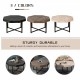 Wood Octagonal Vintage Patchwork Craft Farmhouse 30 Inch Wooden Table Top  Cross Metal Legs Coffee Table for Living Room(Antique Black)