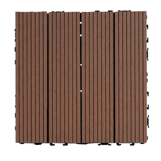 Wood Plastic Composite Deck Tiles Set of 20pcs, Composite Decking Resist Rust, Water, Weather, Indoor&Outdoor, Easy to DIY & Maintain, Ideal for Patios, Balconies, Rooftops, Decks, 12x12i Light Coffee